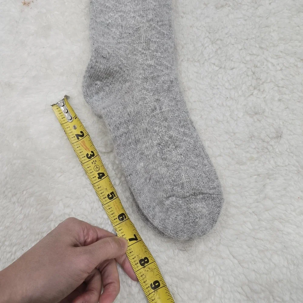 Handmade Goat Down Socks‎ Grey Wool Thick Winter Warm Long Boot Socks Unisex